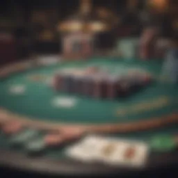 A captivating view of an online poker table with chips and cards ready for action