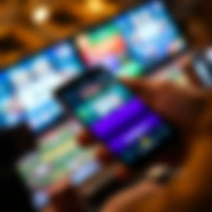 Mobile device displaying online gambling platform