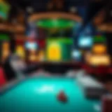 Virtual casino environment showcasing various games