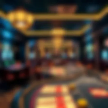 Elegant Casino Ambiance Elegant casino ambiance featuring blackjack tables