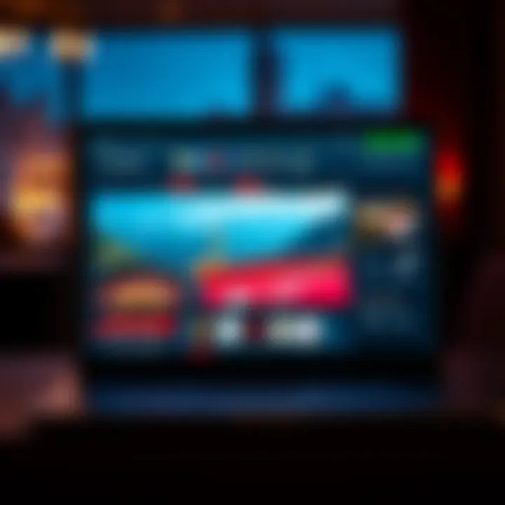A scenic view of an online casino interface on a laptop