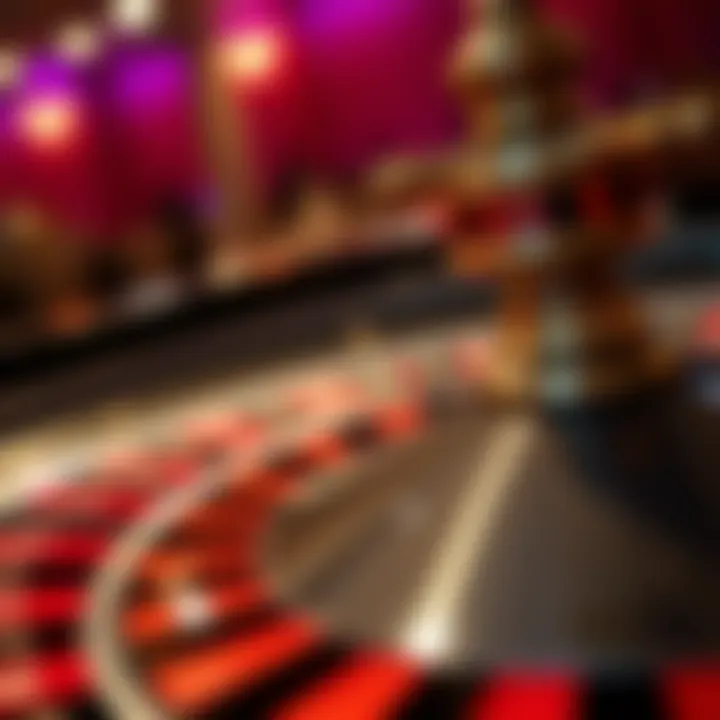 A roulette wheel spinning with a ball in motion