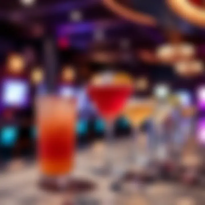 Exquisite Cocktails Served During Happy Hour Cocktails and drinks at a casino bar