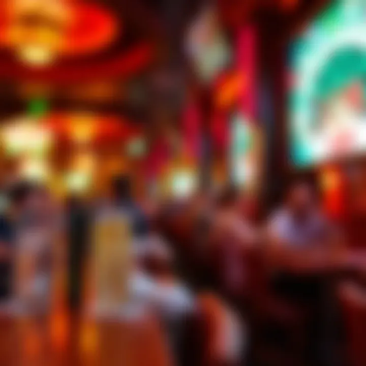 Vibrant Atmosphere of Happy Hour at the Casino A vibrant casino scene during happy hour