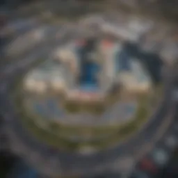 Aerial view of a prominent casino resort in Kansas