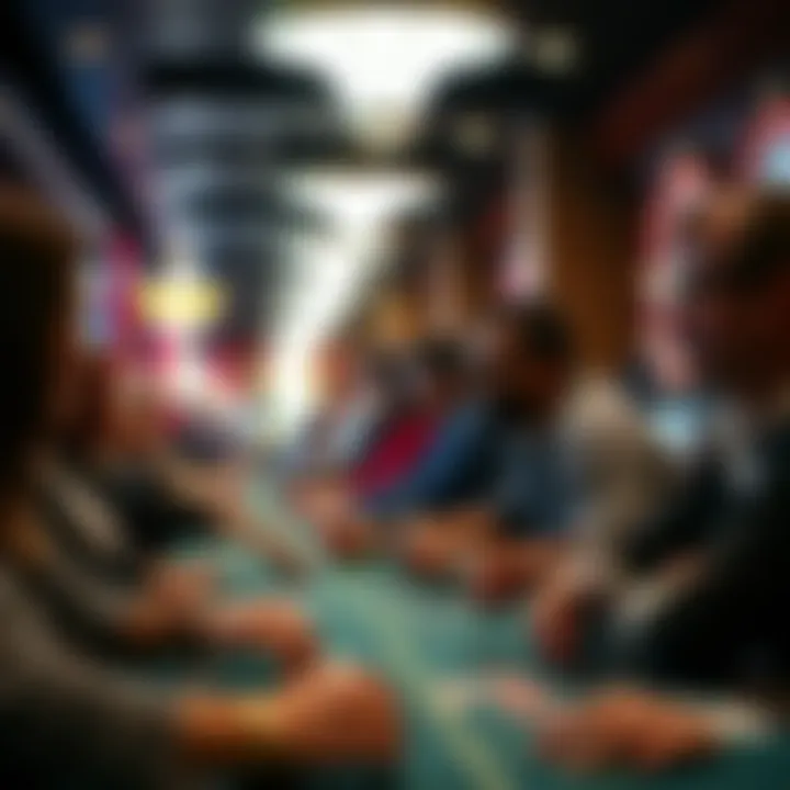 People enjoying various casino games