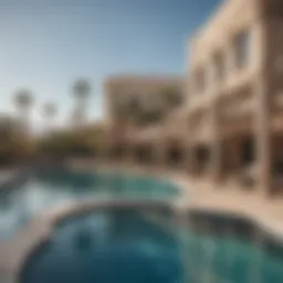 Luxurious resort pool area in Las Vegas