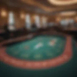 A detailed layout of a blackjack table