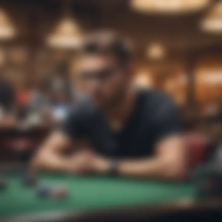 An individual enjoying online poker on a laptop