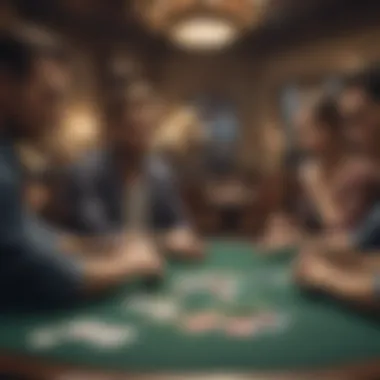 A vibrant poker table with various game elements