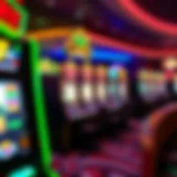 Vibrant virtual gaming interface featuring various slot machines