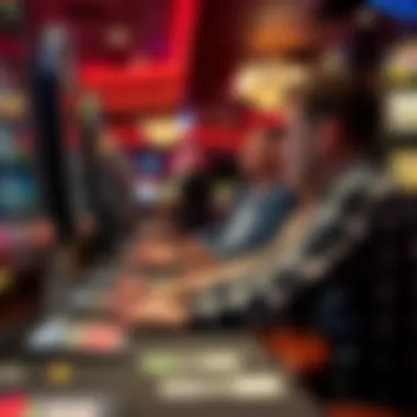 Group of enthusiasts engaged in gameplay at a casino