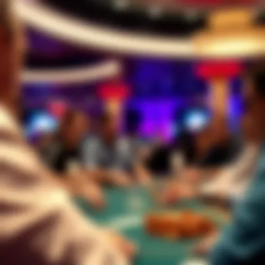 A vibrant poker tournament in action.