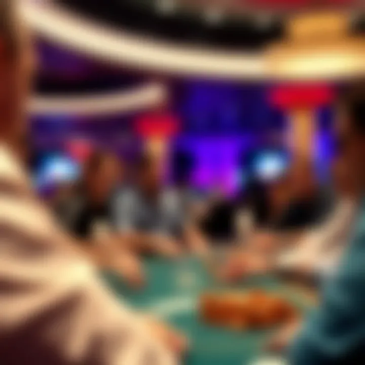 A vibrant poker tournament in action.