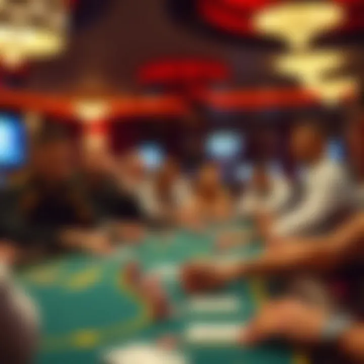 Exciting atmosphere of a high-stakes poker game in progress