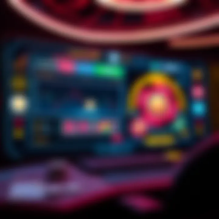 A futuristic interface of an online casino platform