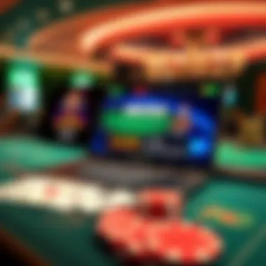 Diverse Platforms for Online Blackjack A vibrant representation of various online platforms offering blackjack games