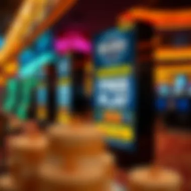 Promotional signage highlighting free play offers at the casino