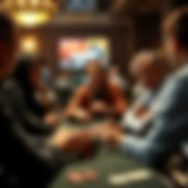 A group of diverse players sharing insights about poker