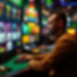 A player immersed in an online gaming platform showcasing various gambling options