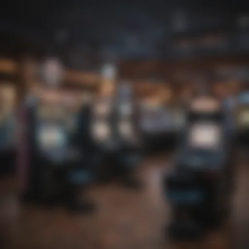 Diverse gaming machines in a bustling location