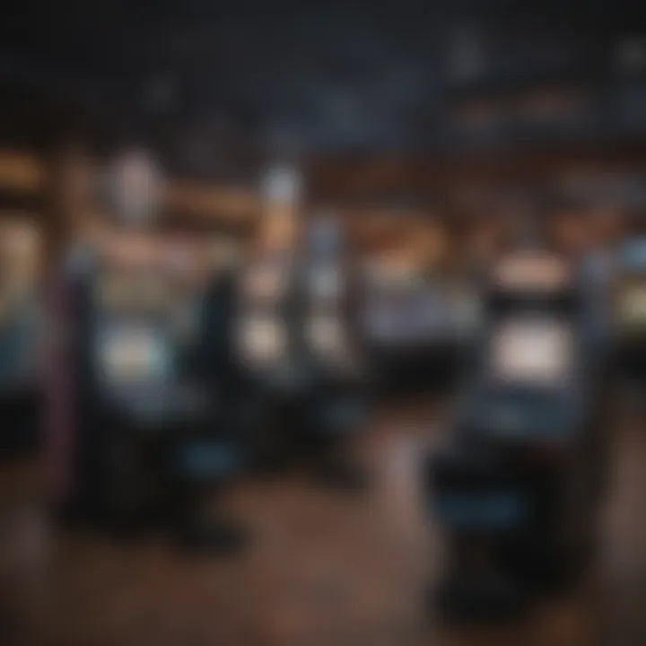 Diverse gaming machines in a bustling location