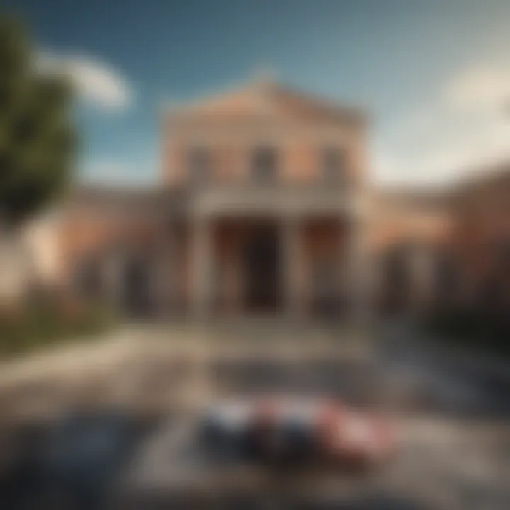 A historical landmark reflecting the culture of Greece in proximity to a casino