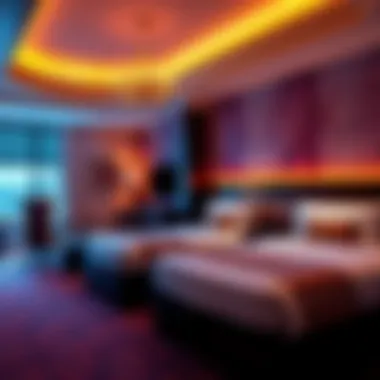 Luxurious guest room inside the Hard Rock Hotel, emphasizing comfort and style