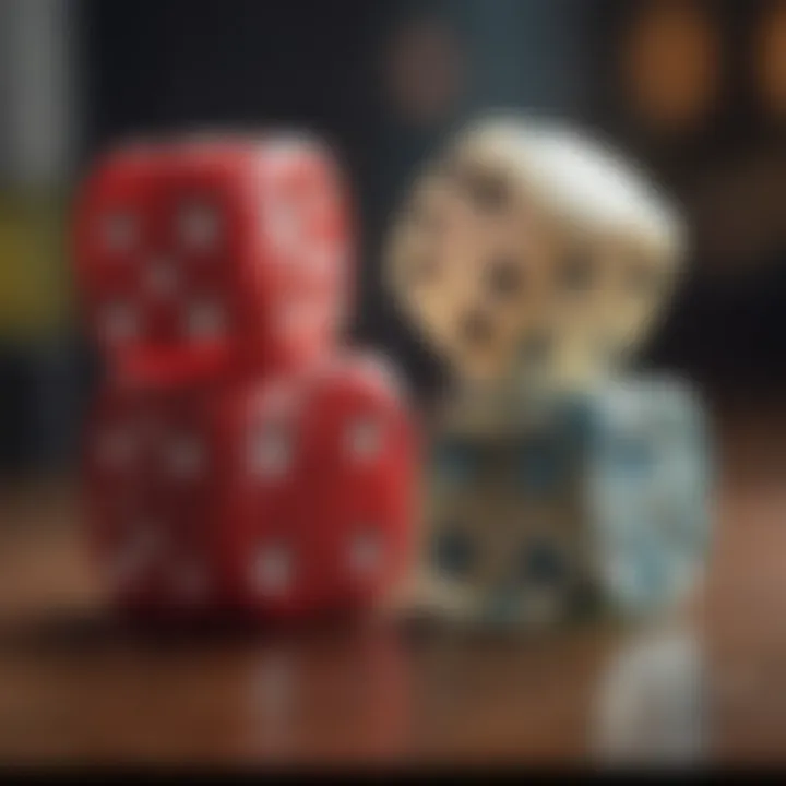A humorous illustration of dice with funny expressions, symbolizing the unpredictability of gambling.