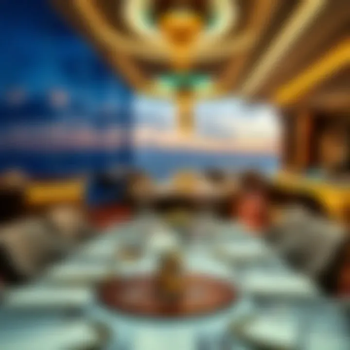 Dining in Luxury with Ocean Views Elegant dining area with oceanic decor