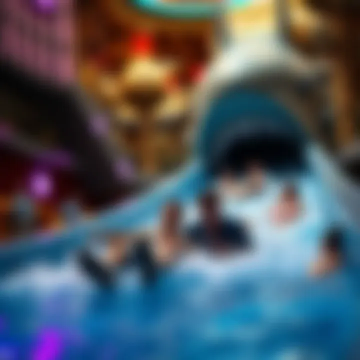 Adventures Await in the Shark Tank Guests enjoying the water slide experience