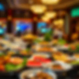 A sumptuous buffet spread featuring diverse international cuisines