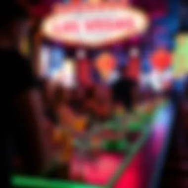 A lively Las Vegas nightlife scene featuring people enjoying long drinks