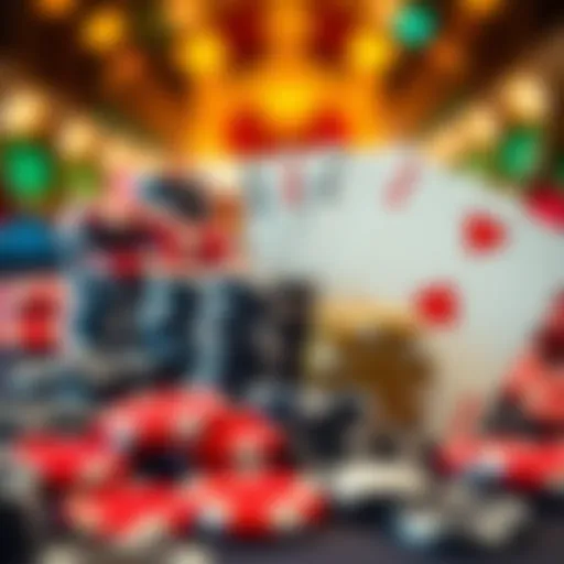 Casino Chips and Cards A vibrant display of casino chips and cards symbolizing online gambling bonuses