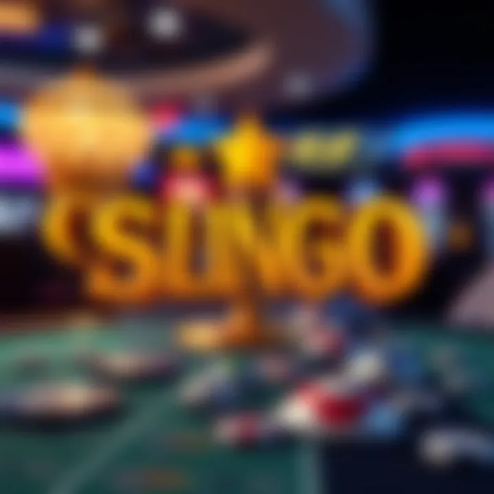 An informative illustration highlighting the mechanics of Slingo with symbols for slots and bingo blending together