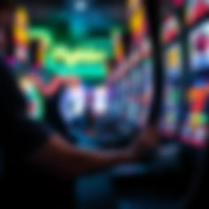 Player Interaction with Advanced Slot Technology Close-up of a player engaging with a technologically advanced slot machine.