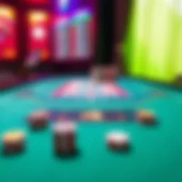 A digital rummy table showcasing vibrant graphics