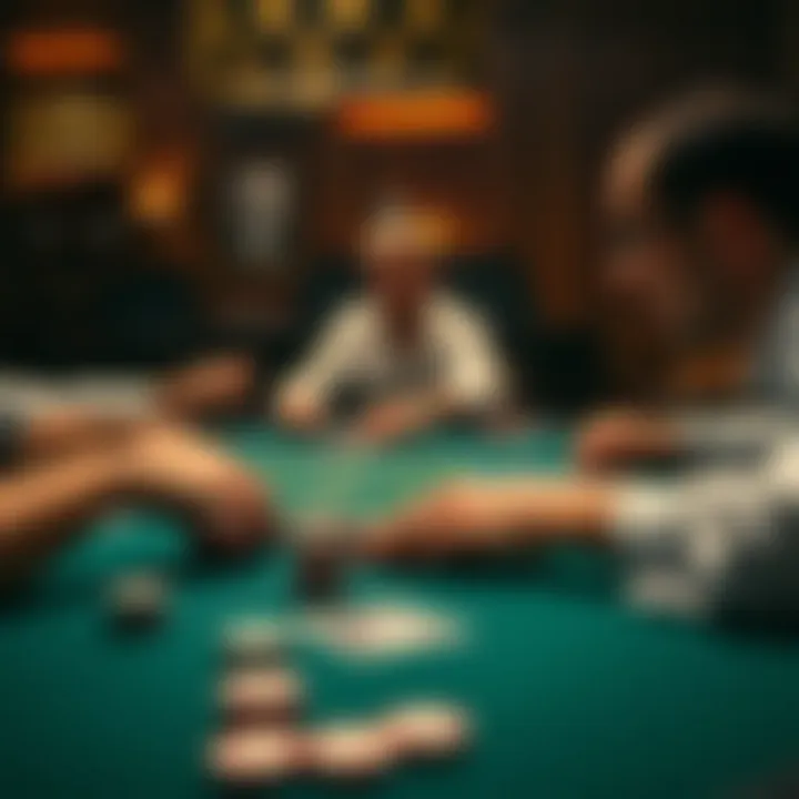 Strategic poker table showcasing intense gameplay