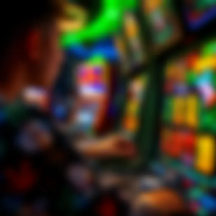 Close-up of a player engaged in a jungle slot game