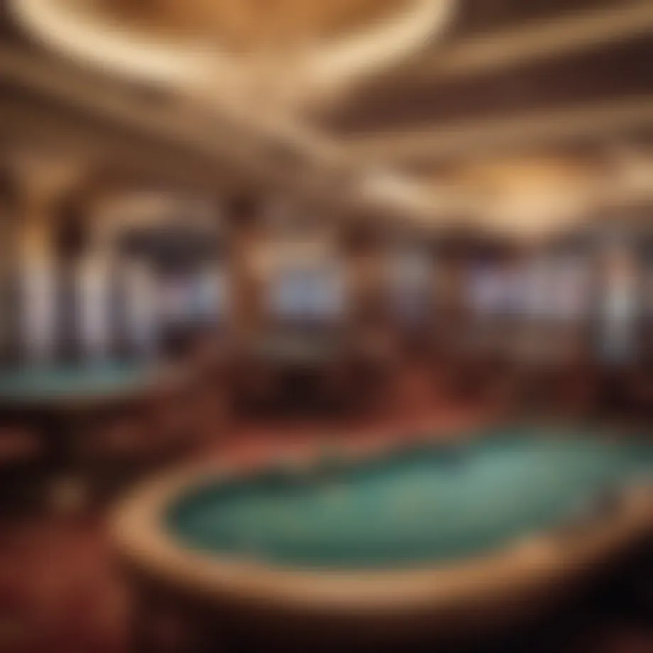 Overview of a luxurious casino interior showcasing game tables and ambiance