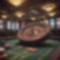 A captivating view of a virtual casino environment showcasing various games