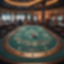 A captivating scene of a unique blackjack table setup