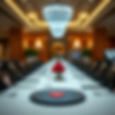 Elegant dining setting in a casino hotel