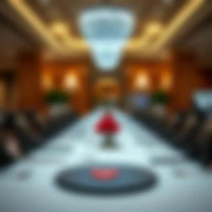 Elegant dining setting in a casino hotel