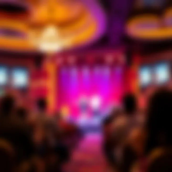 Live entertainment stage with performers captivating the audience