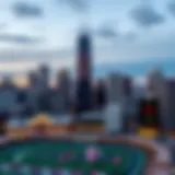 A view of Chicago's skyline with a sports betting theme