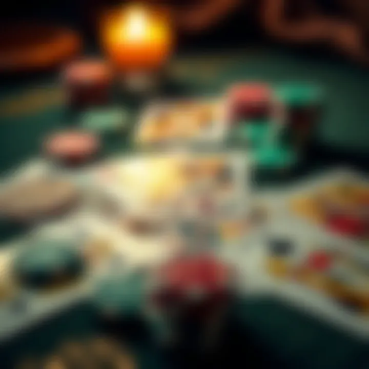 The Mystical Intersection of Tarot and Gambling A mystical tarot card spread with casino chips