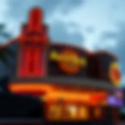 Exterior view of Hard Rock Cafe Casino showcasing its iconic design