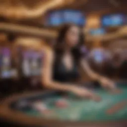 Vibrant gaming floor at Harrah's Casino