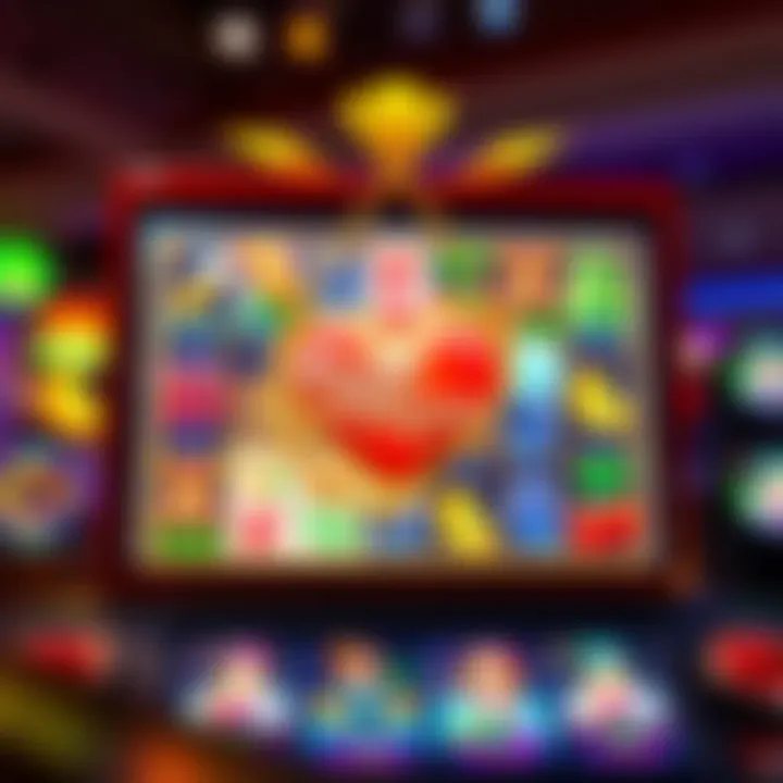 Stunning visuals of Heart of Vegas slots interface showcasing vibrant graphics